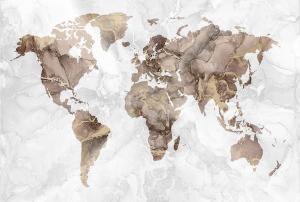 Карта мира в мраморе 26-013